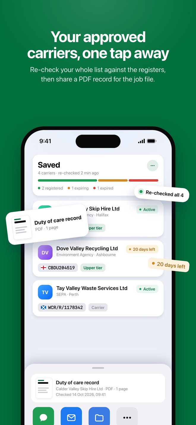 Waste Carrier Check screenshot 2